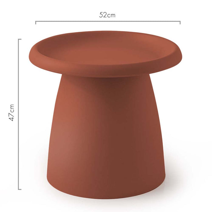 Coffee Table Nordic Round Mushroom Small Side Table 50CM Red