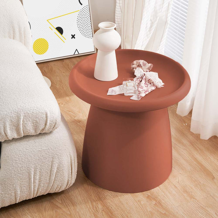 Coffee Table Nordic Round Mushroom Small Side Table 50CM Red