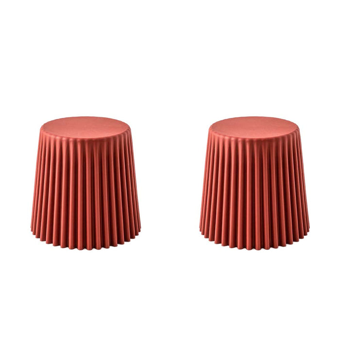 Set of 2 Cupcake Stool Outdoor /Indoor Chair Plastic Stacking Stools  Red