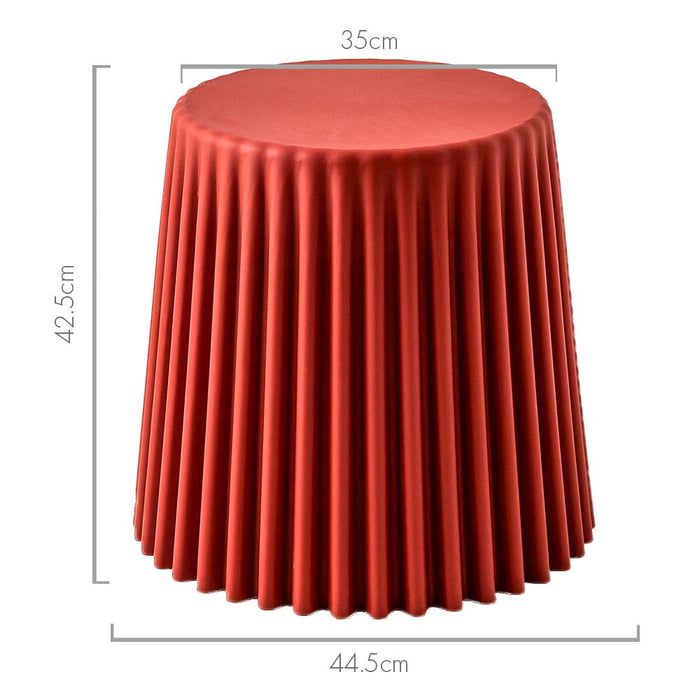 Set of 2 Cupcake Stool Outdoor /Indoor Chair Plastic Stacking Stools  Red