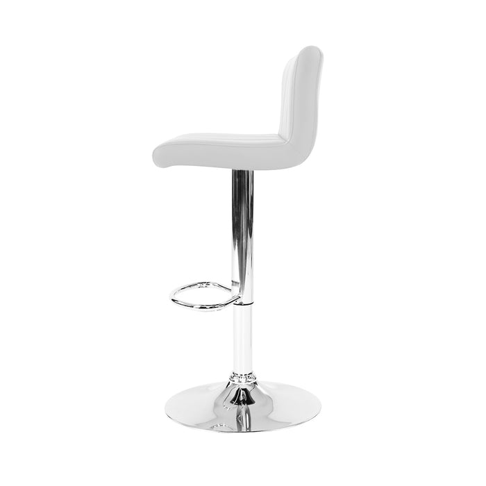 Artiss Set of 2 Line Style PU Leather Bar Stools - White