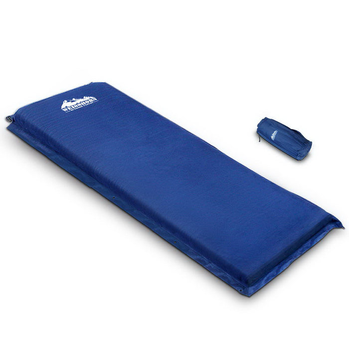 Self Inflating Matress Weisshorn Air Bed Camping Hiking Mat Single Size- Blue