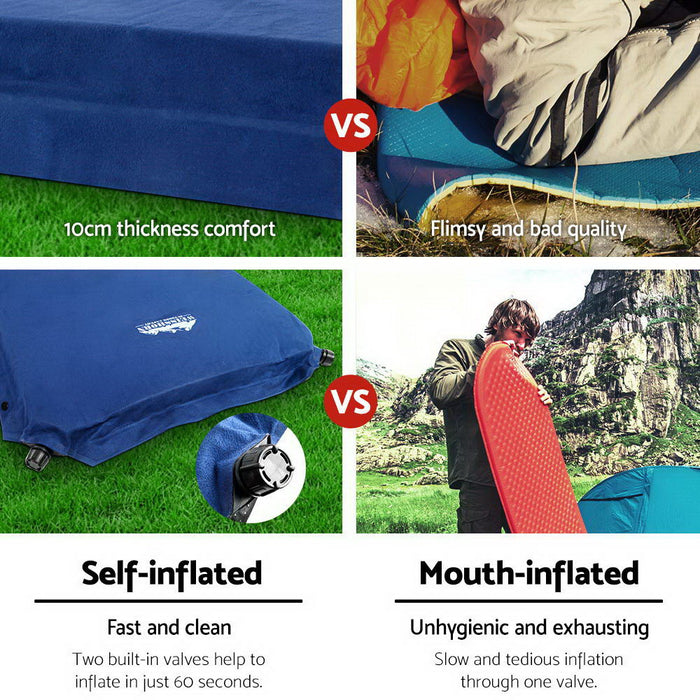 Self Inflating Matress Weisshorn Air Bed Camping Hiking Mat Single Size- Blue