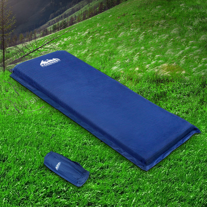 Self Inflating Matress Weisshorn Air Bed Camping Hiking Mat Single Size- Blue