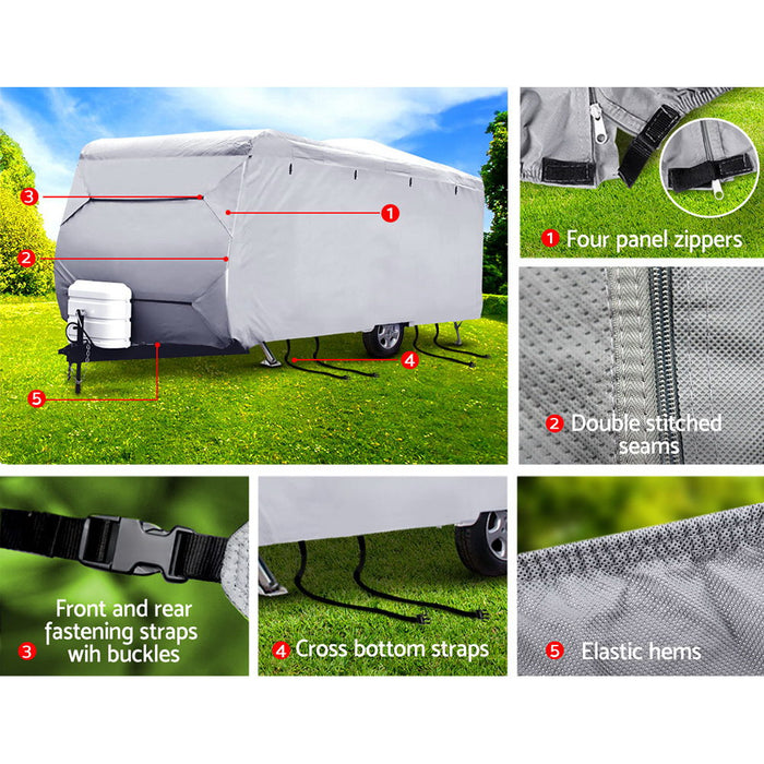 18-20ft Caravan Cover Campervan 4 Layer UV Water Resistant