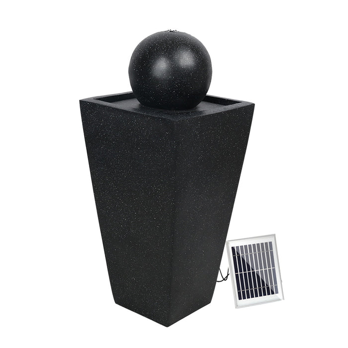 Gardeon Solar Powered Water Fountain Fountain Ball With Solar Panel- Black