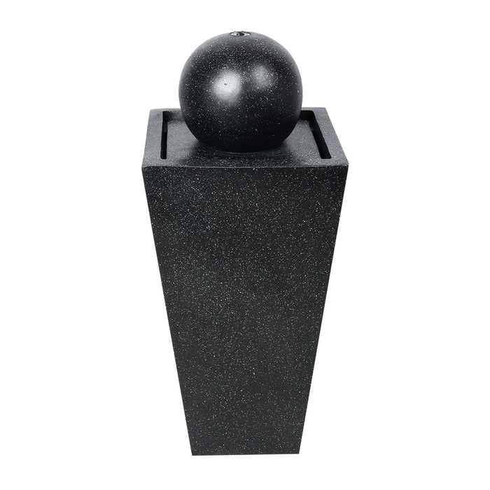 Gardeon Solar Powered Water Fountain Fountain Ball With Solar Panel- Black