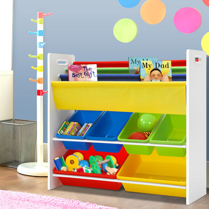 Kids Bookcase Children Bookshelf Toy Storage Organizer Display Rack Book