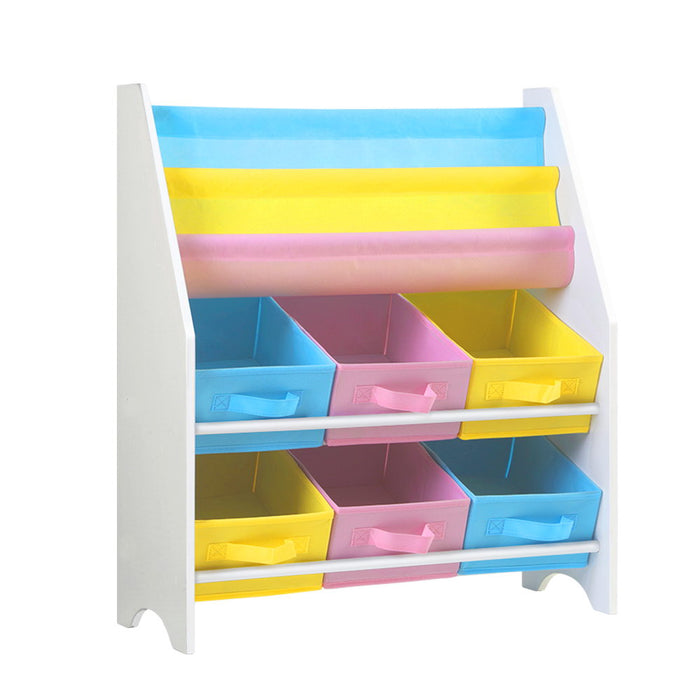 Kids Bookcase Children Bookshelf Toy Storage Organizer 2 Tiers Shelves