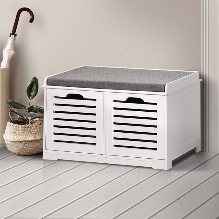 Artiss Shoe Rack Cabinet Bench White Caye