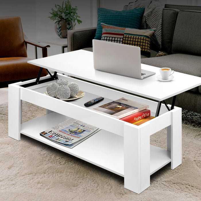 Artiss Coffee Table Lift-top Coffee Table White