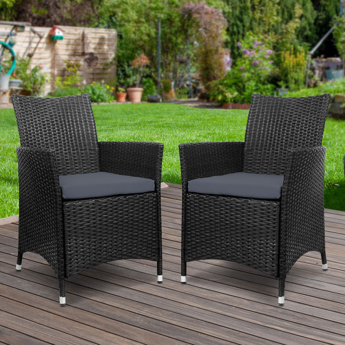 Gardeon Outdoor Dining Chairs Patio Furniture Wicker Garden Cushion Idris 2PC