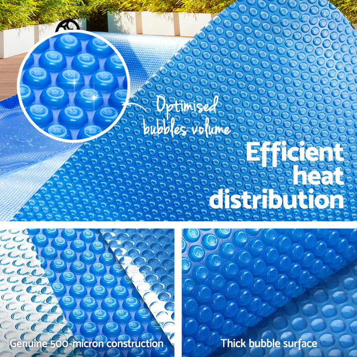 Aquabuddy Pool Cover 8x4.2m 400 Micron Swimming Pool Solar Blanket Blue