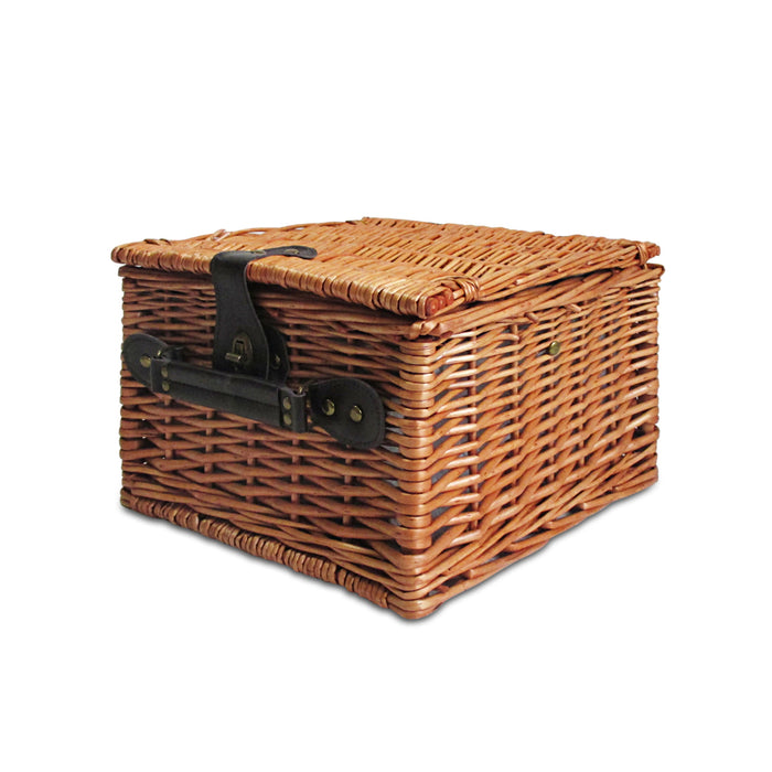 Alfresco 2 Person Picnic Basket Set Vintage Outdoor Baskets Insulated Blanket