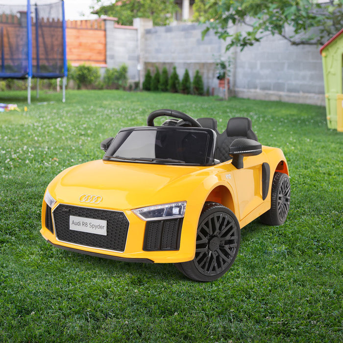 Rigo Kids Ride On Audi R8 12 V Manual And Remote Control Toys- Yellow