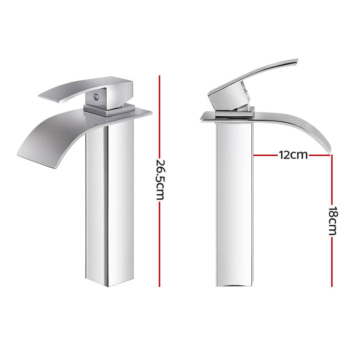 Cefito Bathroom Basin Mixer Tap Thin Tall Faucet Vanity Laundry Black