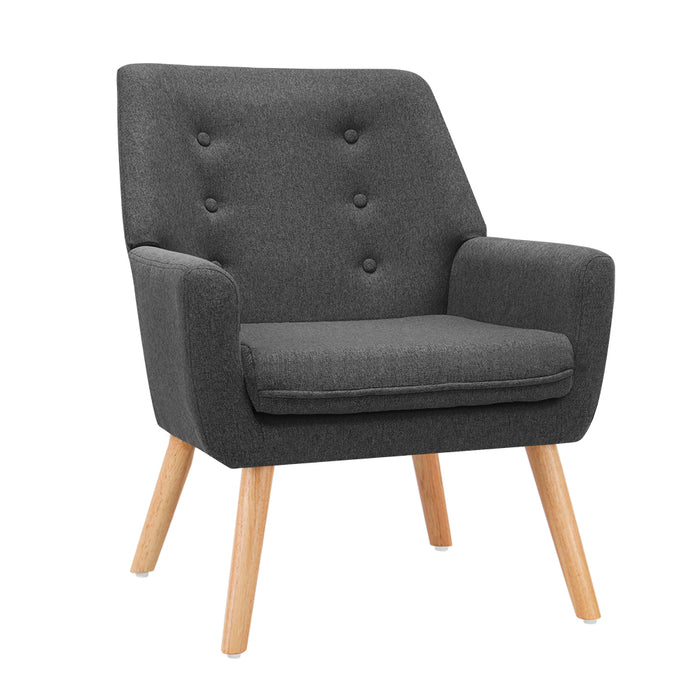 Artiss Anne Armchair Tub Single Dining Chair Tufted Button Design