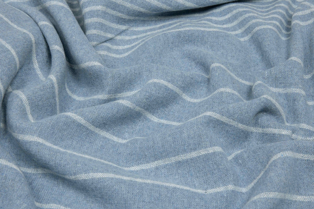 Paddington Throw - Fine Wool Blend Blanket Skillfully Woven in Europe Skin-safe  - Forever Blue