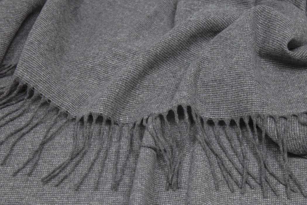 Paddington Throw - Fine Wool Blend Blanket Skillfully Woven in Europe Skin-safe  - Slate