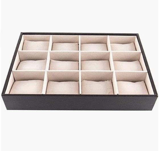 12 Bracelet Storage Tray Space Saving Perfect Display For Jewellery(Black)