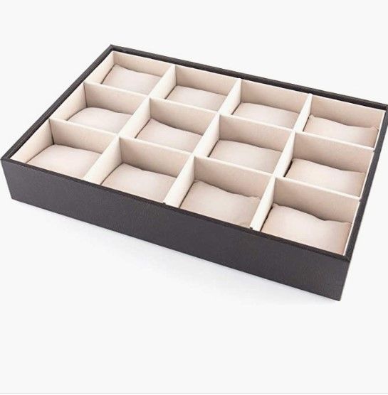 12 Bracelet Storage Tray Space Saving Perfect Display For Jewellery(Black)