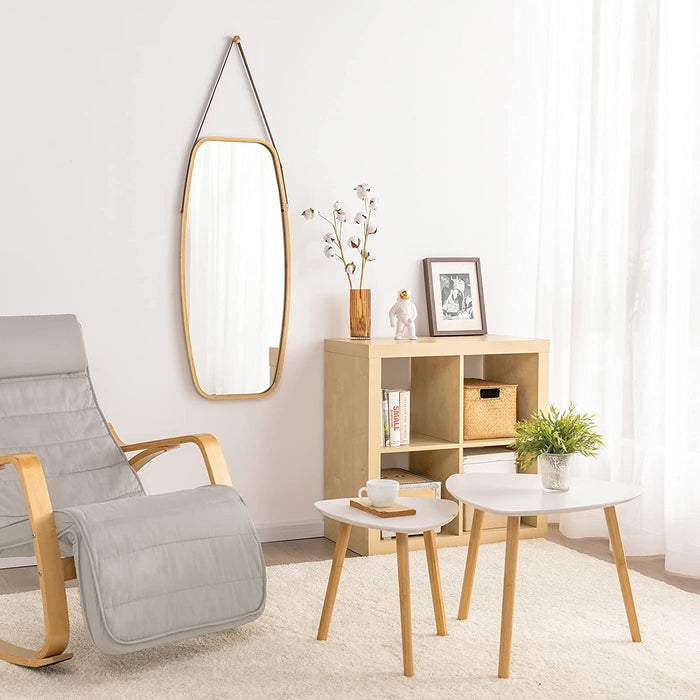 Set of 2 White Side Nesting Tables White Side Table Nesting Set of 2 Coffee Tables Rounded Edges Vikus Living Room