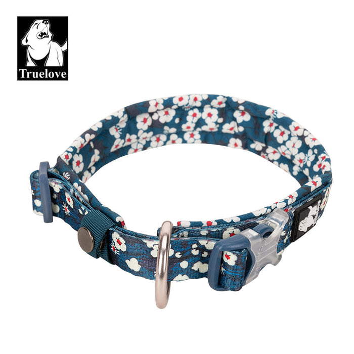 Truelove Front Range Outdoor Handle Puppy Dog Floral Collar Saxony Blue XS