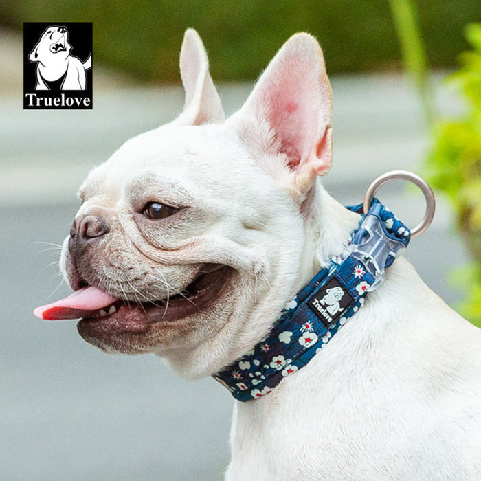 Truelove Front Range Outdoor Handle Puppy Dog Floral Collar Saxony Blue S
