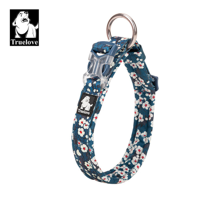 Truelove Front Range Outdoor Handle Puppy Dog Floral Collar Saxony Blue M
