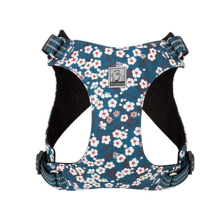 Truelove No-Pull Dog Sleek Sports  Puppy Floral Doggy Harness Saxony Blue 2XS