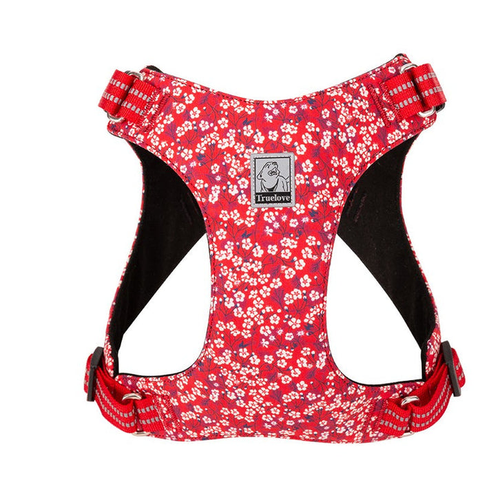 Truelove No-Pull Dog Sleek Sports  Puppy Floral Doggy Harness Red 3XS
