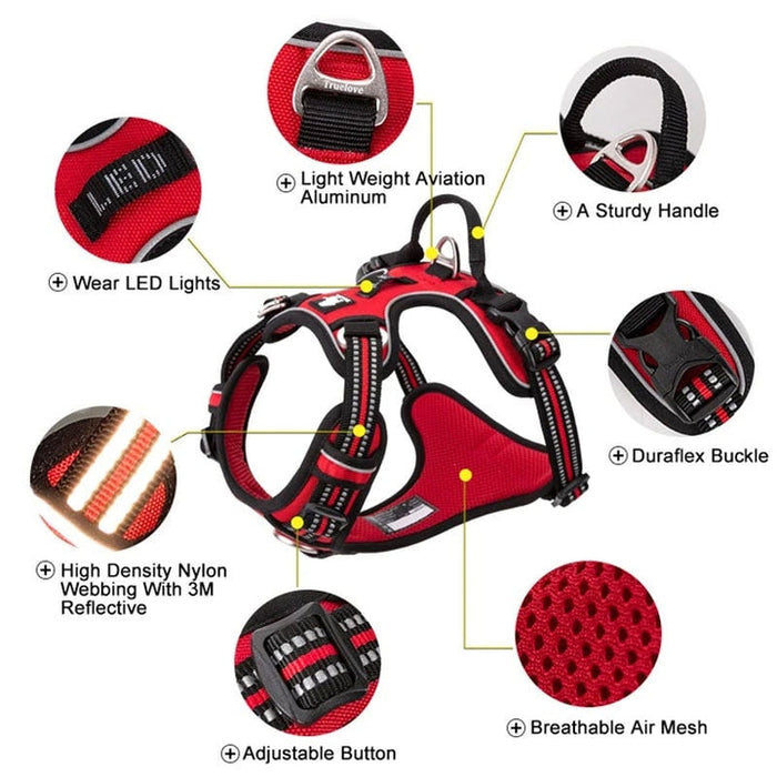 Truelove Adventurer Dog Doggie Adjustable No Pull Harness Blue XS