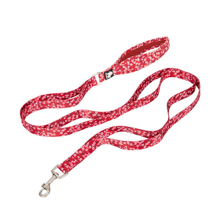 Truelove Dog Doggie Easily Hook Floral Multi Handle Poppy Red- M