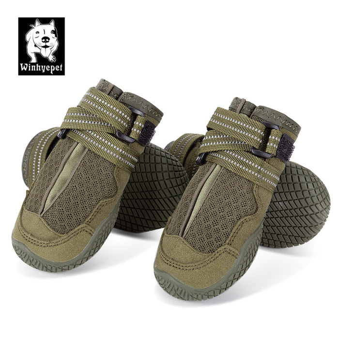 True Love Weatherproof  Doggie Shoes Velcro Straps  Outdoor Whinhyepet Shoes Army Green Size 8