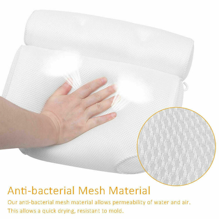 3D Spa Mesh Bath Pillow Neck Back Support Bathtub Tub Cushions