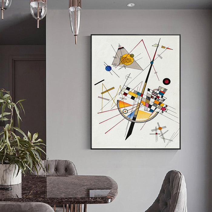 Wall Art 70cmx100cm Delicate Tension By Wassily Kandinsky Black Frame Canvas