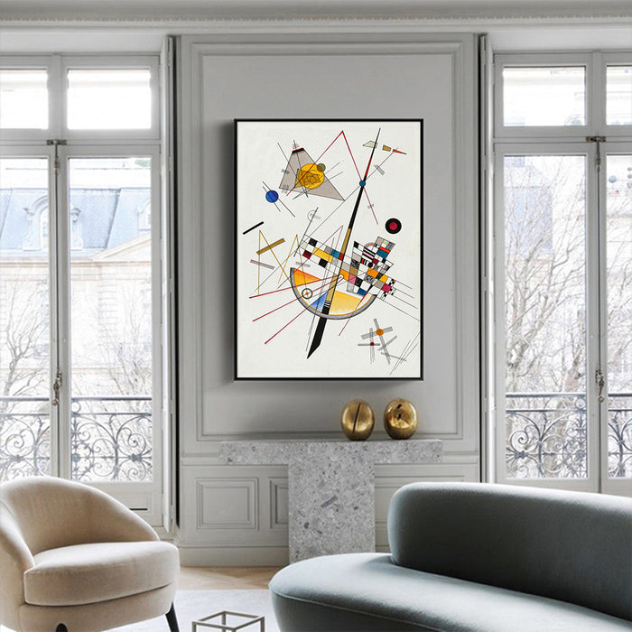 Wall Art 70cmx100cm Delicate Tension By Wassily Kandinsky Black Frame Canvas