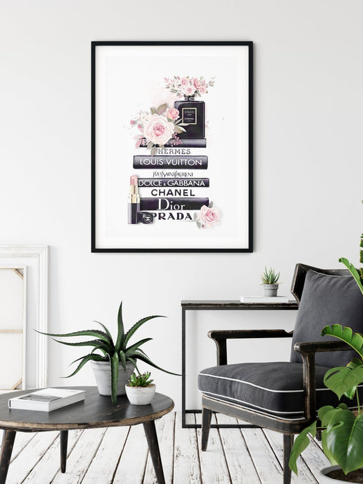 Wall Art 70cmx100cm Fashion Book Black Frame Canvas
