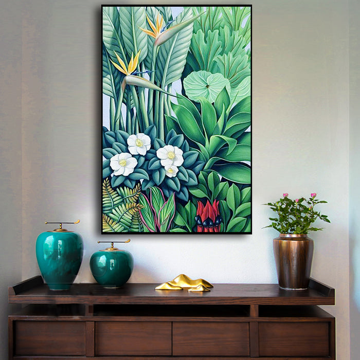 Wall Art 60cmx90cm Tropical plants Black Frame Canvas