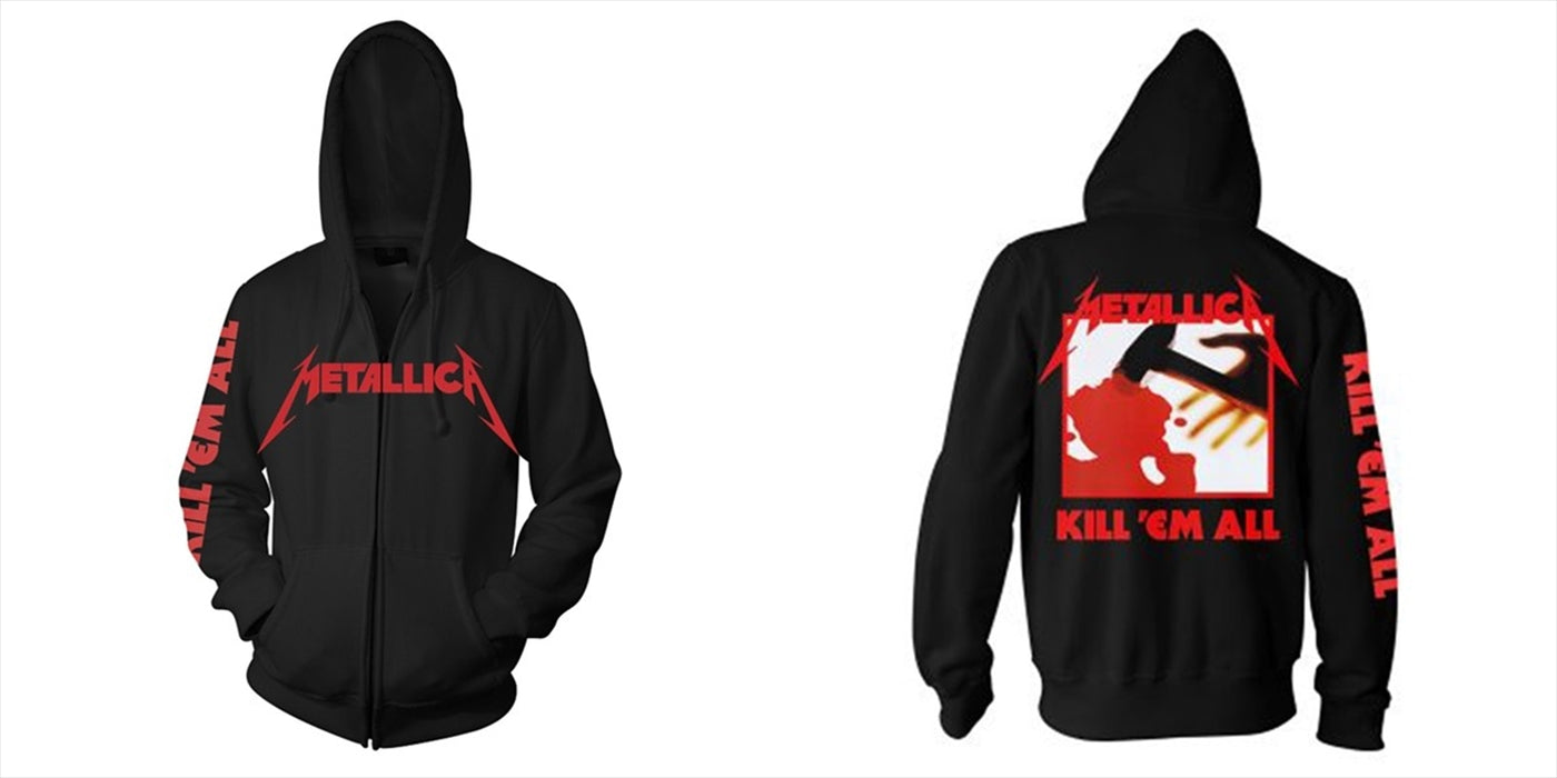 Metallica: Kill Em All Sweatshirt: XL Hoodie  Mens Black Zipped