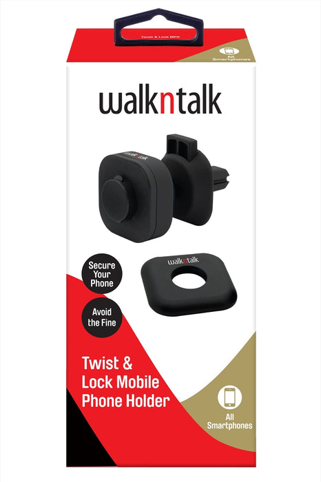 Walkntalk Twist Lock Mobile Phone Holder Black Secure Your Phone Avoid the Fine