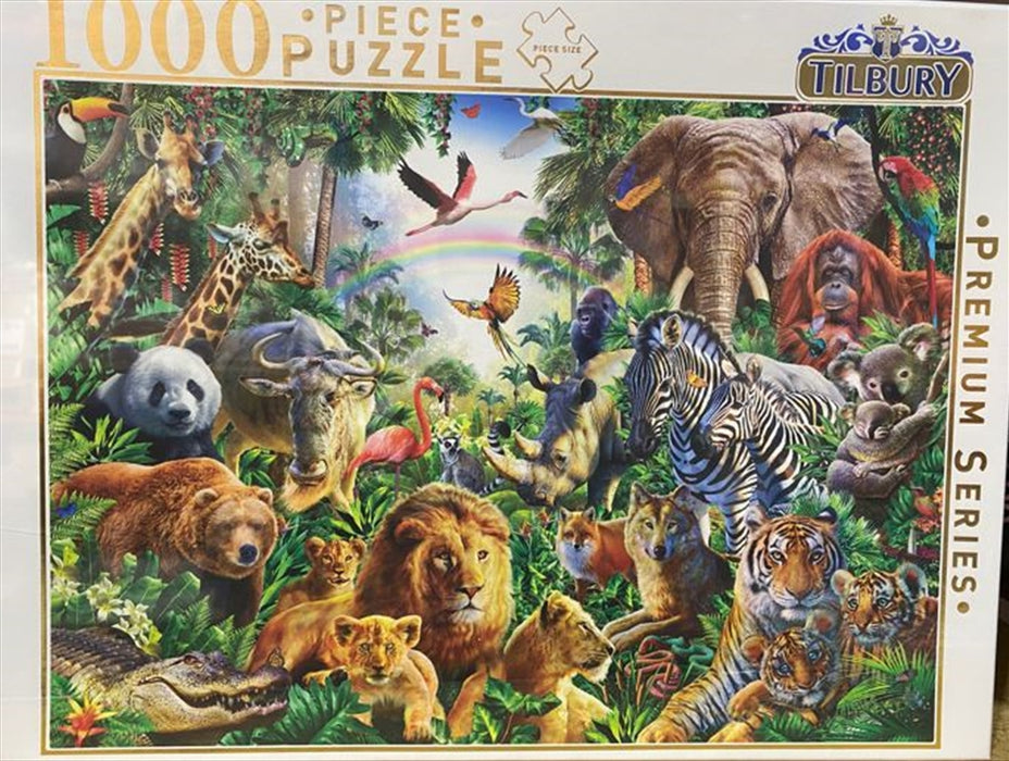 Wild Animal Collage 1000 Piece Puzzle  Jigsaw Puzzle Kids Fun Adult Toy Gift 1000pc