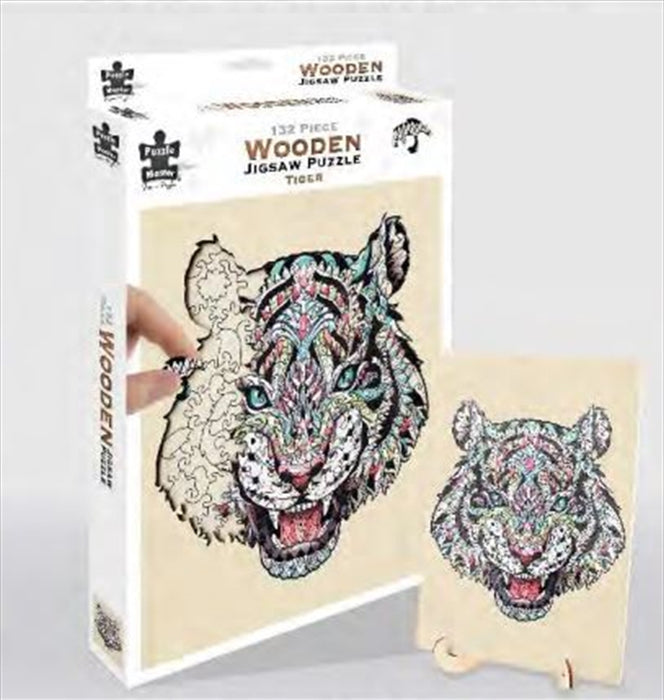Tiger 132 Piece Wooden Puzzle Jigsaw Puzzle Kids Fun Adult Toy Gift