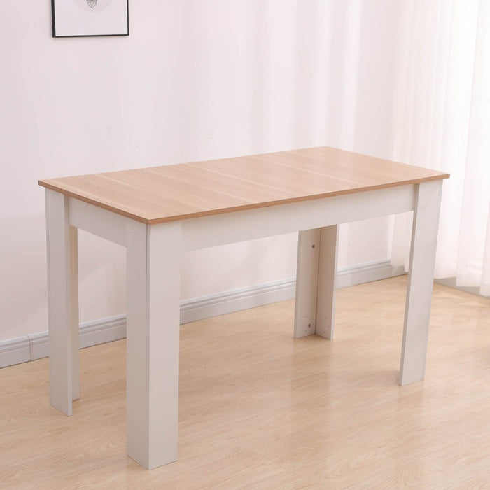 Dining Table Rectangular Wooden 120M-Wood & Amp White