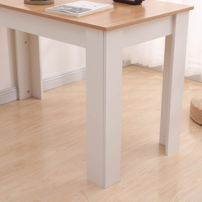 Dining Table Rectangular Wooden 120M-Wood & Amp White