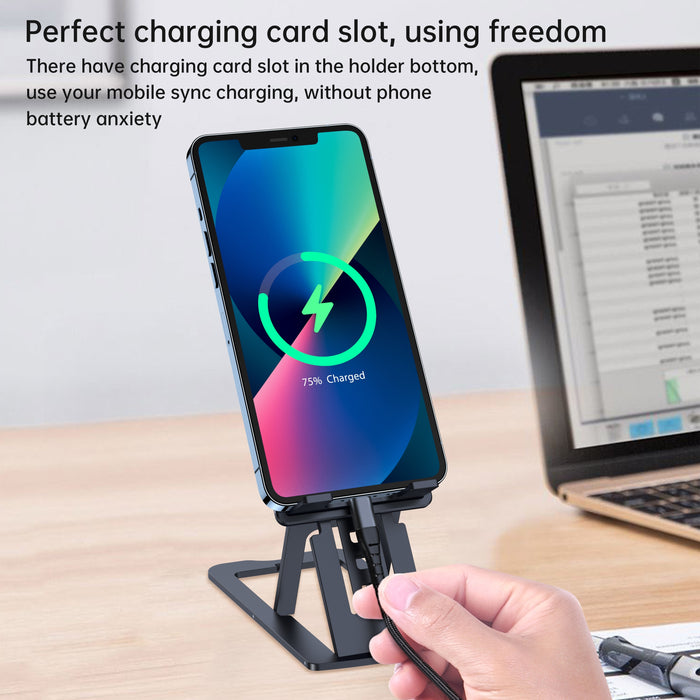 CHOETECH H064-GY Foldable Phone Holder Stand With A Charging Hole Adjustable Height For 4.7-7.9'' Devices
