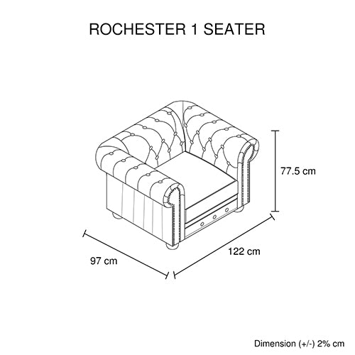 1 Seater Genuine Leather Upholstery Deep Quilting Pocket Spring Button Studding Sofa Lounge Set for Living Room Couch In Brown Colour high quality