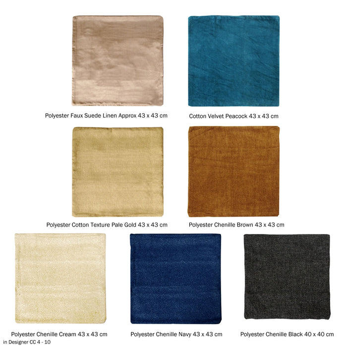 Polyester Chenille Cushion Cover Cream 40 x 40 cm Zip Closure Machine Washable