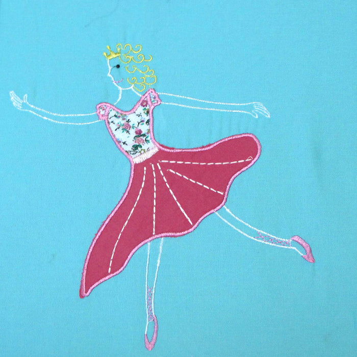 Ballerina Embroidered Quilt Cover Set Polyester Cotton 140 x 210 cm Single