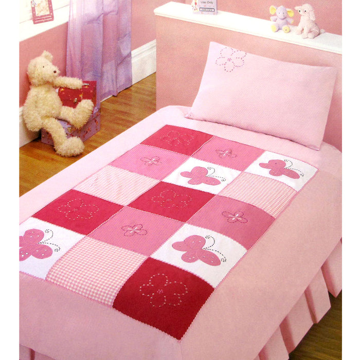 Bindi Butterfly Embroidered Quilt Cover Set Polyester Cotton 140 x 210 cm Single